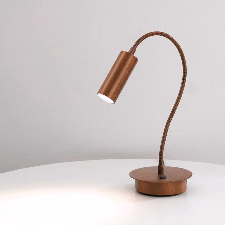 Cremasco Lampada da tavolo 7538, Legno scuro, Soggiorno / Sala da pranzo, Ottone, Moderno, Lampada da tavolo