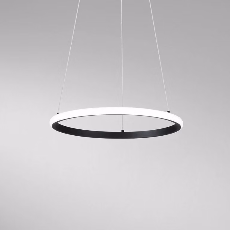 Luce Ambiente Design Lampada LED a sospensione Axis, Ø 40 cm, nera, metallo, CCT Axis, Nero, Soggiorno / Sala da pranzo, Metallo, Moderno