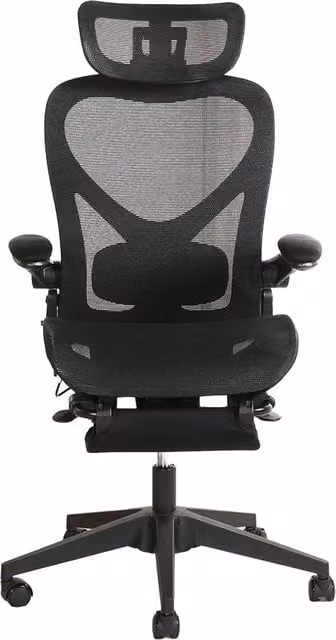 Sedia da ufficio ergonomica moderna con poggiatesta e braccioli in tessuto nero per home office