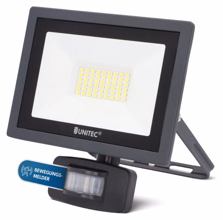 Unitec Proiettore LED antracite IP44 21W 2550lm luce diurna 6500K rilevatore di movimento