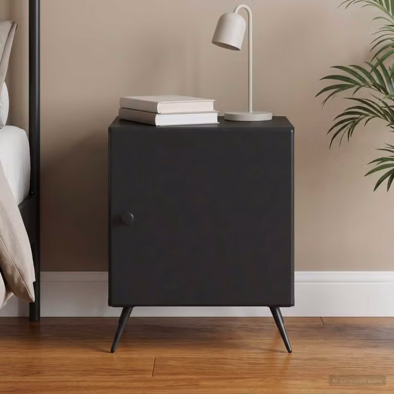 Armadio da notte moderno vidaXL in legno ingegnerizzato nero L 43 cm x P 34,5 cm x H 50 cm