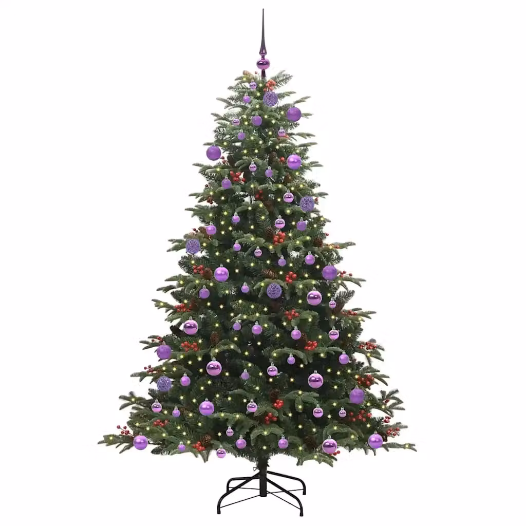 Albero di Natale artificiale verde vidaXL con 300 LED luce bianca calda, Altezza: 180 cm – 2