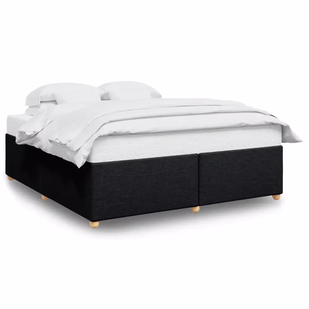 vidaXL Giroletto senza Materasso Nero in Tessuto L 180 x P 200 cm – 2