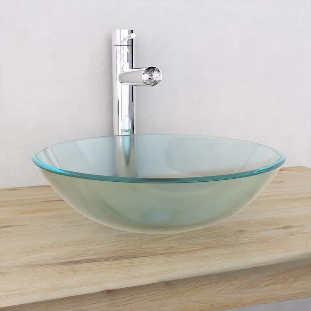 The Living Store Lavabo in vetro temperato 42 cm smerigliato
