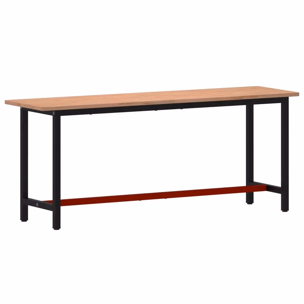 Banco da Lavoro vidaXL in Legno e Metallo L: 200 cm, P: 55 cm, H: 81,5 cm – 2
