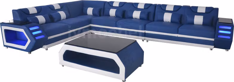 Polster Couch Eck Leder Ecke Sofa mit USB Polster Landschaft Zimmer Leder Sofas