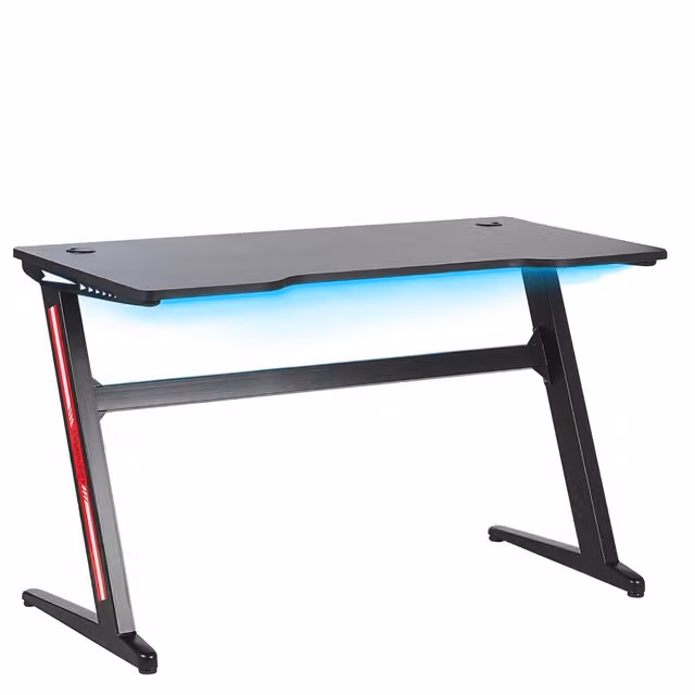 Scrivania da gioco BELIANI nera con design moderno e struttura in metallo e MDF L: 120 cm, P: 60 cm, H: 73 cm