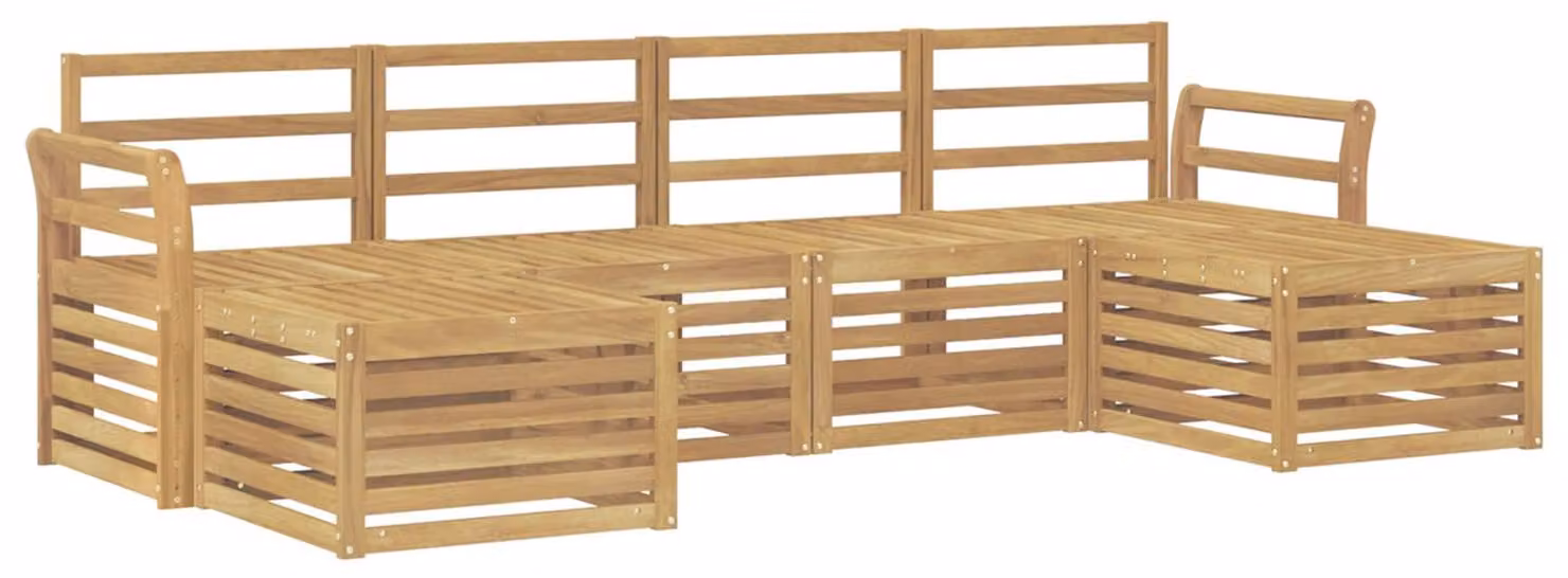 Set di divani da esterno, 6 pezzi, colore bianco, dimensioni 253 x 122,5 x 73 cm