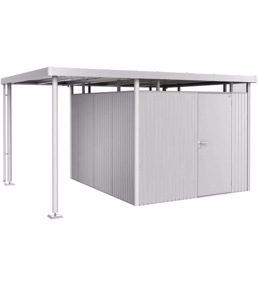 Biohort Tettoia Laterale per Casetta HighLine 5 Argento Metallizzato 150x315 cm