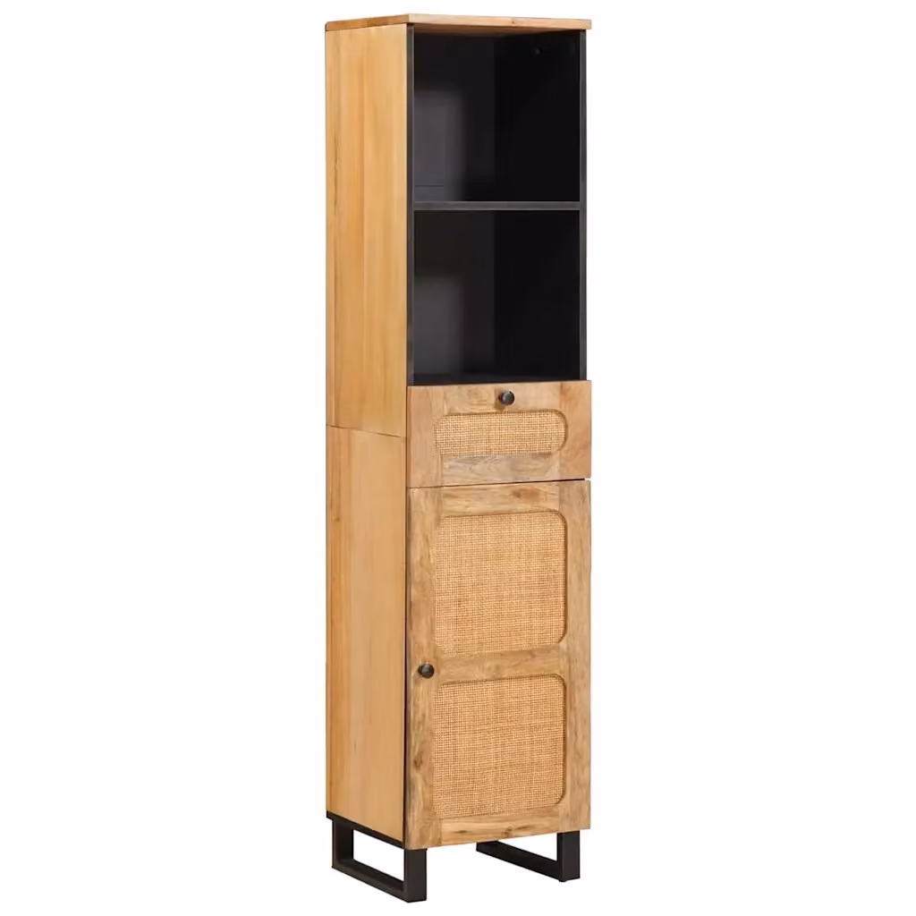 Armadio da bagno moderno DESIGN IN in legno di mango marrone con scaffali e ante, L: 38 cm, P: 33 cm, H: 160 cm – 2