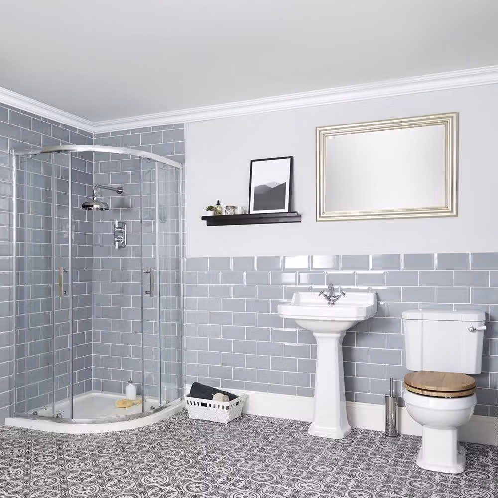 Set Bagno - Box doccia angolare - WC monoblocco- Lavabo su Colonna - Richmond