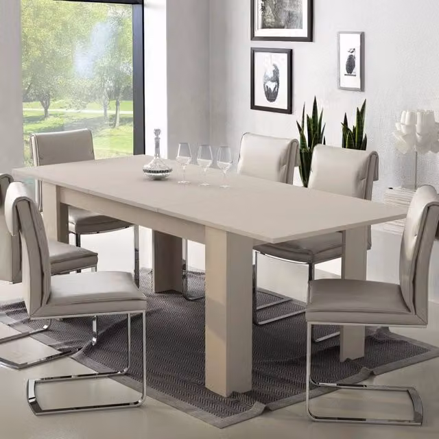 Tavolo allungabile Marene DMORA beige moderno rettangolare L: 200 cm, P: 90 cm, H: 75 cm – 1