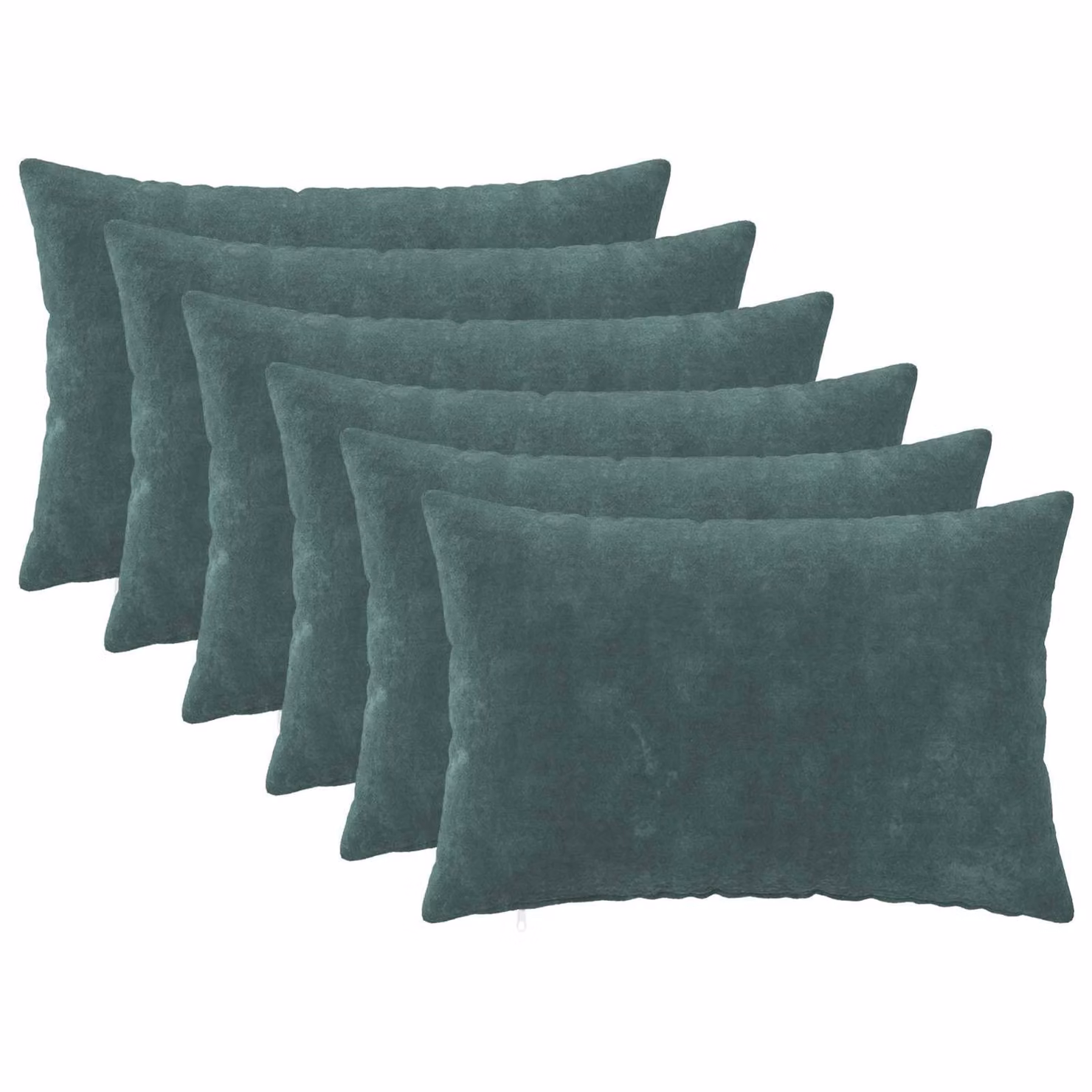 Set di 6 cuscini HEERLEN vidaXL in microfibra blu mare con fodera lavabile