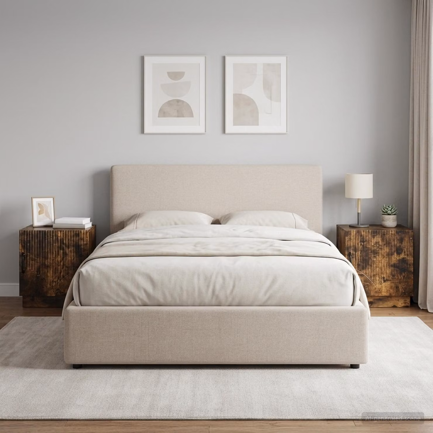 Set di 2 comodini moderni vidaXL in rovere fumo, L: 43 cm, P: 34,5 cm, H: 47 cm