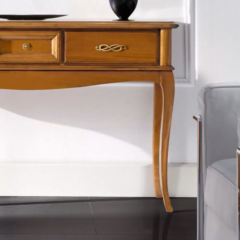 Consolle classica in legno con 3 cassetti Mobili2g L/P/H: 131 x 39 x 81 cm – 3