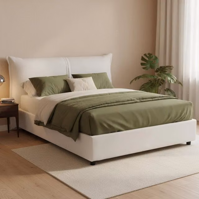 Letto Matrimoniale Moderno Talamo Italia con Contenitore a Alzata e Materasso in Schiuma, Bianco, L/P: 160 x 200 cm