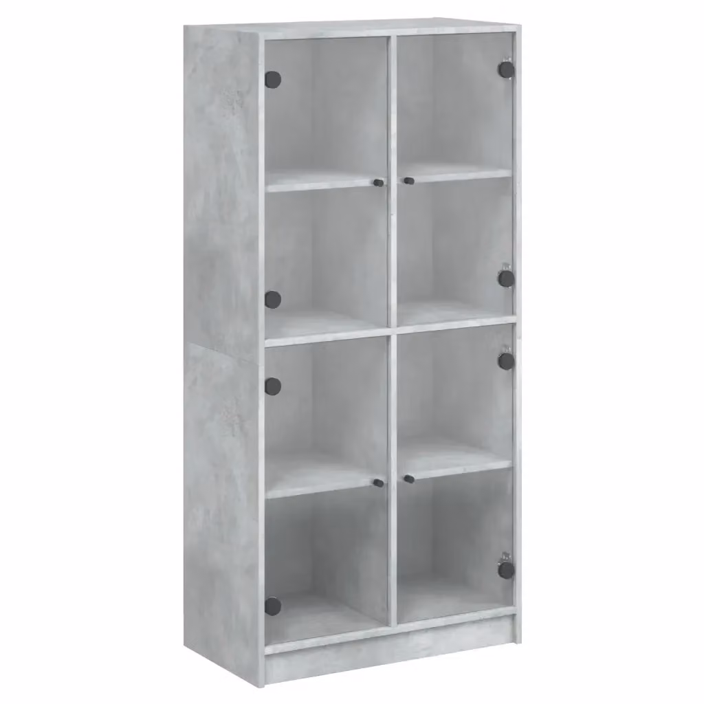 Credenza moderna vidaXL con ante in legno MDF grigio opaco L: 68 cm, P: 37 cm, H: 142 cm – 2