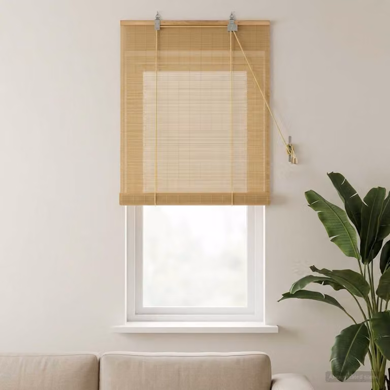 Tenda a rullo vidaXL in bambù beige e marrone, resistente ai raggi UV, L: 160 cm, P: 40 cm
