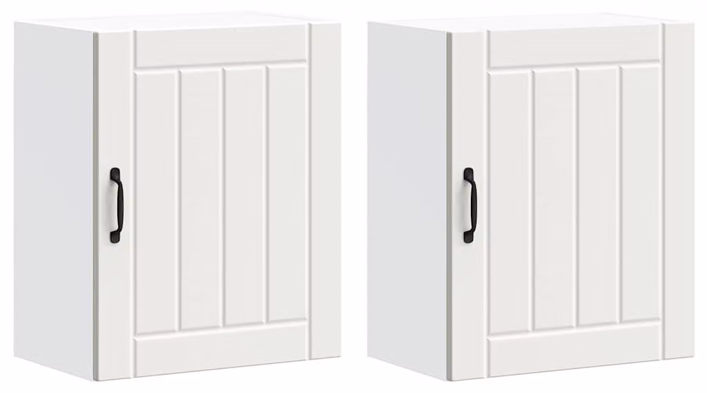 Pensili da cucina 2 pz Lucca in Legno Multistrato Bianco