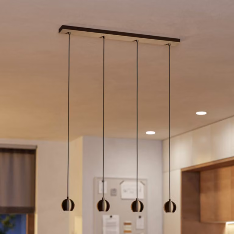 EGLO Lampada a sospensione BIMEDA 1, dimmerabile, Bronzo / Ottone antico, Soggiorno / Sala da pranzo, Metallo, Lampada a sospensione