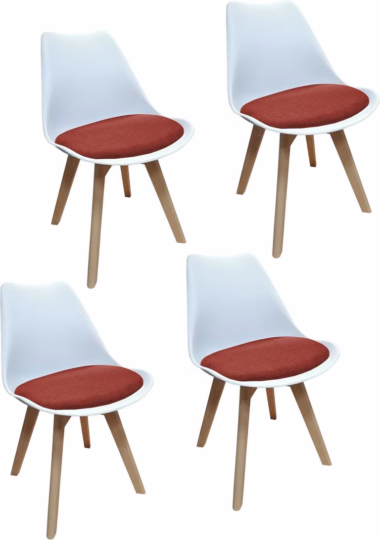 Set di 4 sedie Atlanta in tessuto intrecciato