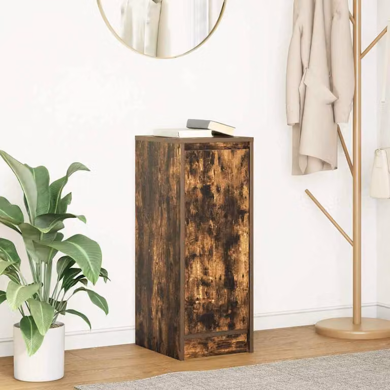 vidaXL Credenza Moderna in Rovere Marrone con Ante a Battente e Ripiani Interni L/P/H: 29,5 x 34 x 76 cm