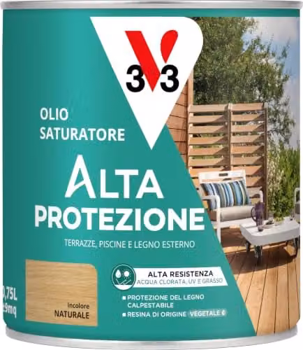V33 Olio Saturatore Alta Protezione Incolore 0,75L