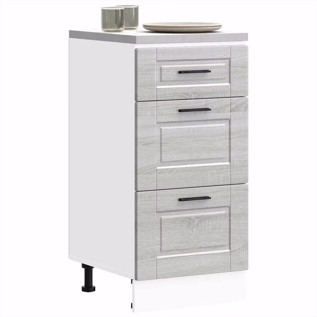 Base da cucina moderna vidaXL in legno multistrato e MDF, colore Grigio Sonoma, L: 46,0 cm, P: 40,0 cm, H: 81,5 cm