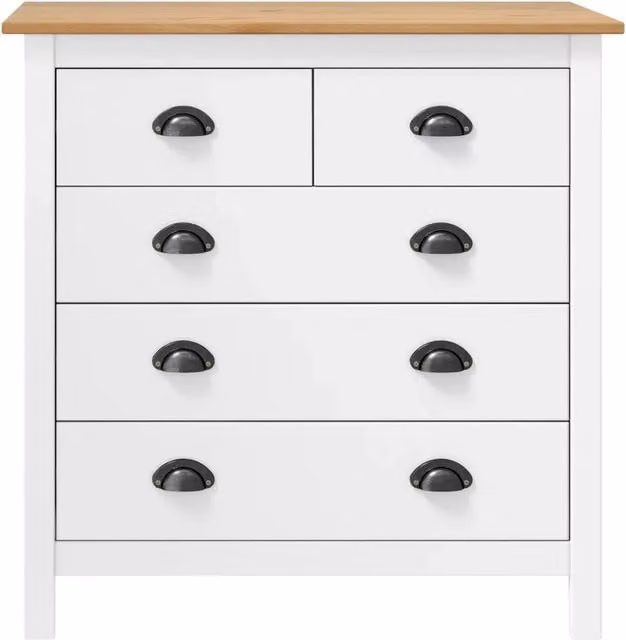 Credenza Buffet Hill Design Mania in Legno Massello di Pino Bianco L: 79 cm, P: 40 cm, H: 80 cm