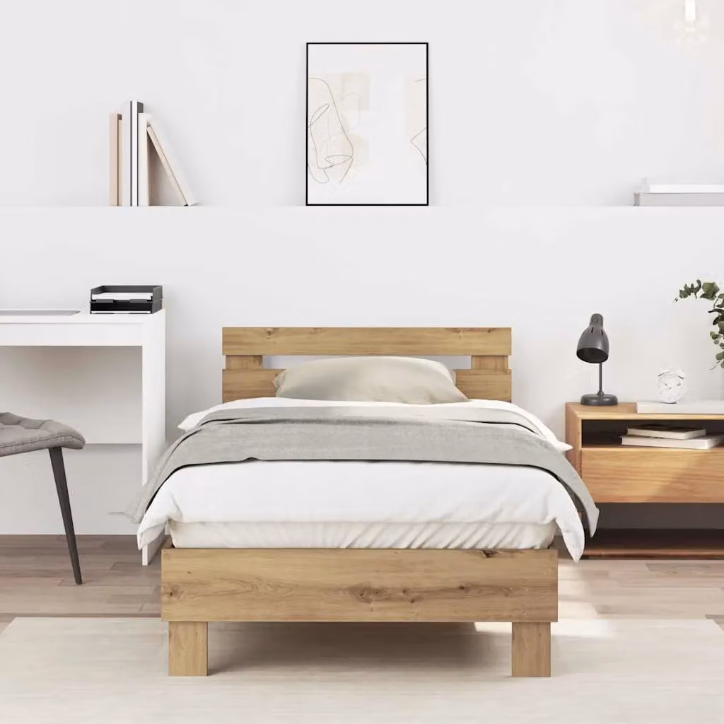 Struttura del letto moderna vidaXL in legno color marrone L: 193 cm, P: 95 cm, H: 88 cm