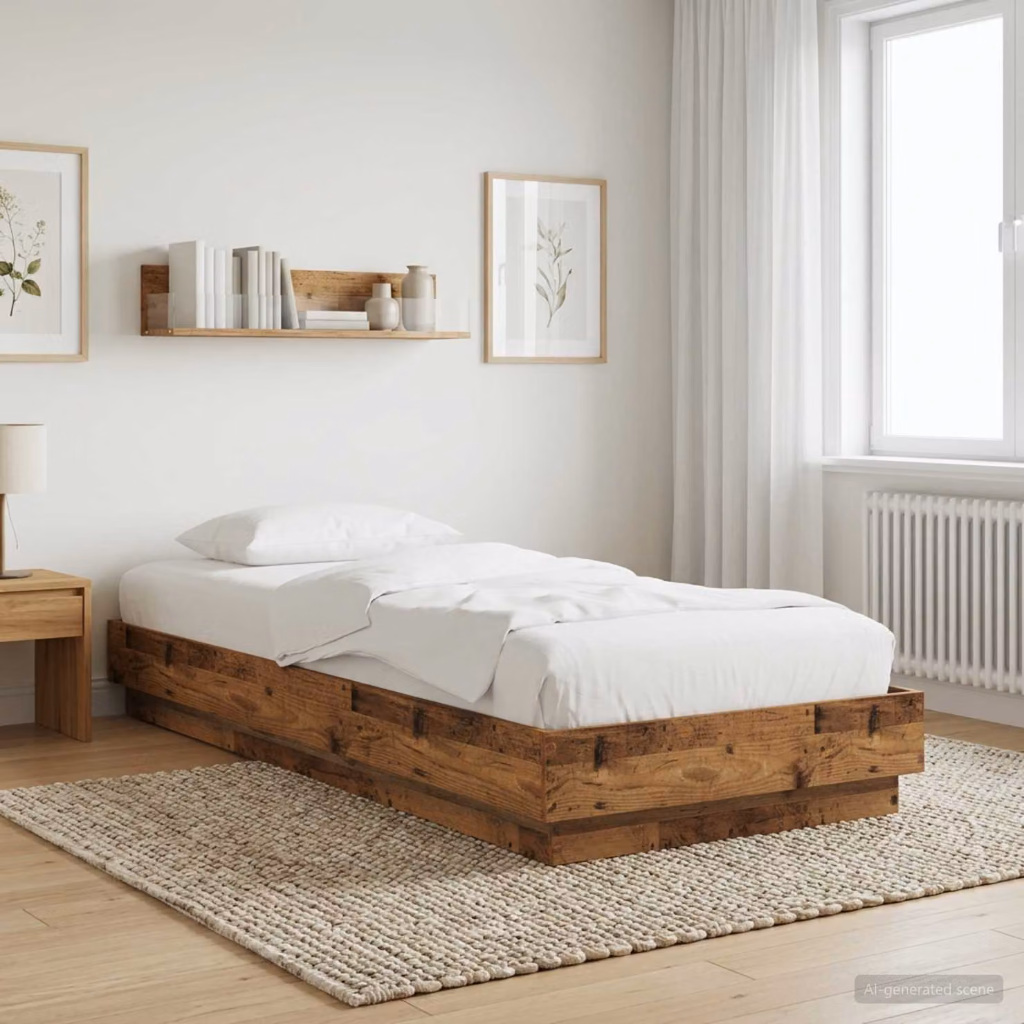 Struttura letto a pavimento vidaXL in legno color marrone L 80 x P 200 cm