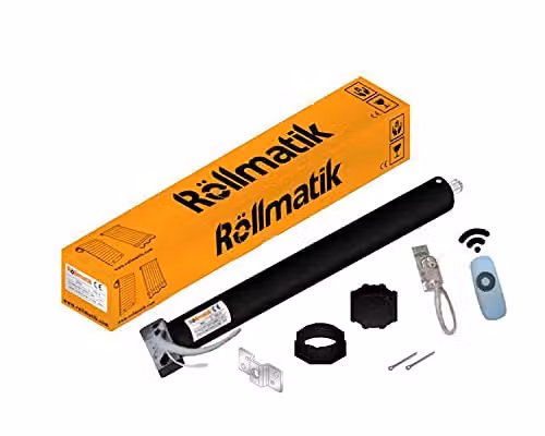 Rollmatik | Motore per Tapparelle Elettriche Grandi Portata 240Kg 120Nm con Telecomando, Manovra Di Soccorso e Snodo. Finecorsa Meccanici. Predisposto Pulsante SU/GIU Apertura Automatica Persiane