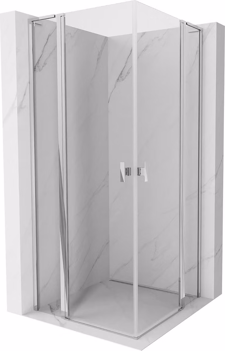 Mexen Mist L Duo cabina doccia apribile 110 x 110 cm, trasparente, cromo - 8A4L-110-110-01-00