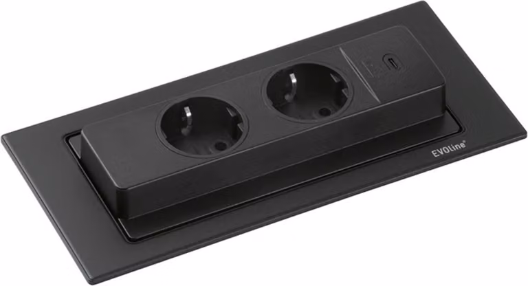 Prese a scomparsa EVOline BackFlip per cassetto, con porta USB-C