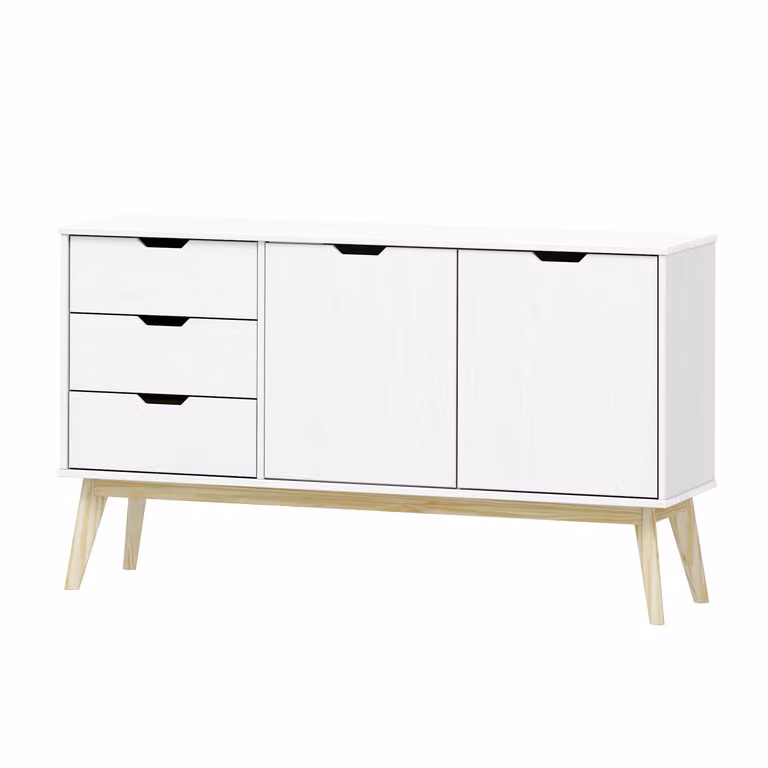 Cassettiera 2 ante + 3 cassetti BONITO laccato bianco