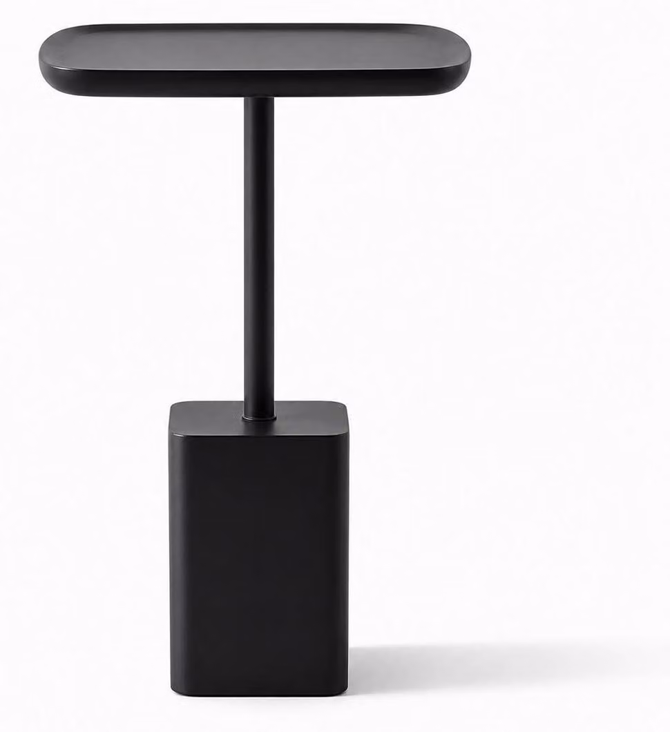 Tavolino ausiliario, stile moderno, colore nero, nuovo, comodo, pratico, ideale per il soggiorno