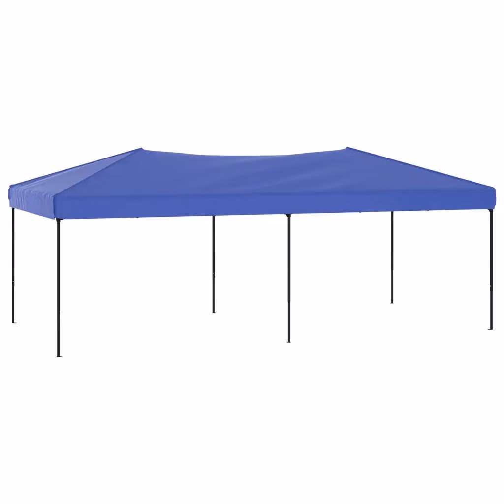 vidaXL Tenda per Feste Pieghevole Blu in Acciaio e Poliestere L: 6 m, P: 3 m, H: 2,45 m – 2