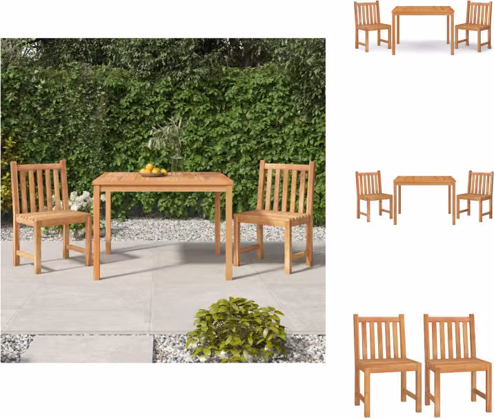 vidaXL Set da pranzo da giardino 3 pezzi in teak massiccio - Set di mobili da giardino