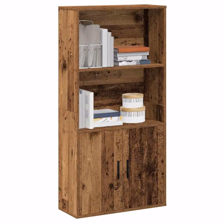 Libreria vidaXL in legno multistrato e MDF stile rustico marrone, L 60 cm, P 24 cm, H 120 cm
