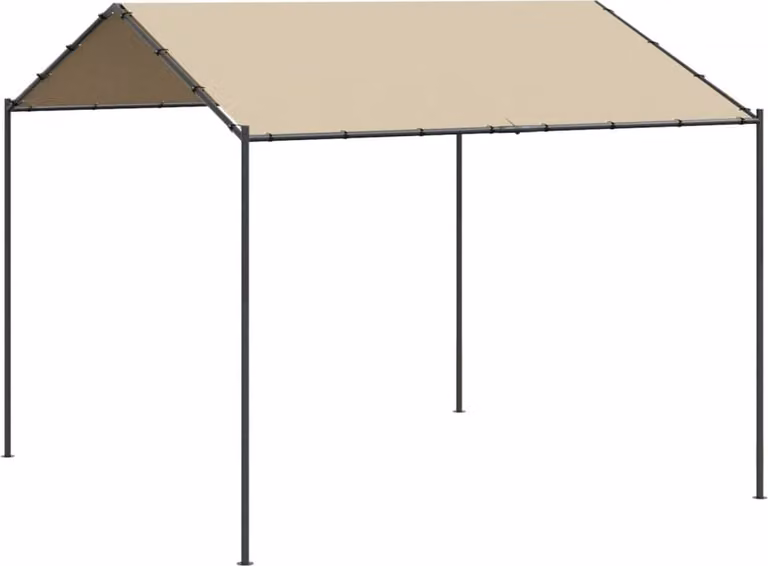 Tenda a Baldacchino Beige 4x4 m in Acciaio e Tessuto