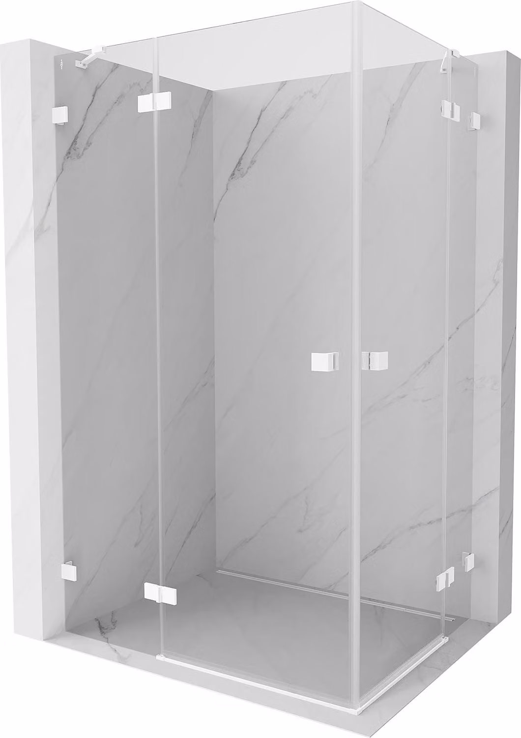 Mexen Lunar Duo cabina doccia a battente sinistra 105 x 70 cm, trasparente, bianca - 834-105L-070P-20-00