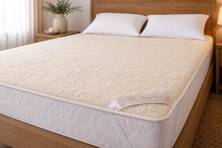 Topper per materasso 90x200 cm, in Lana, reversibile, con angolari