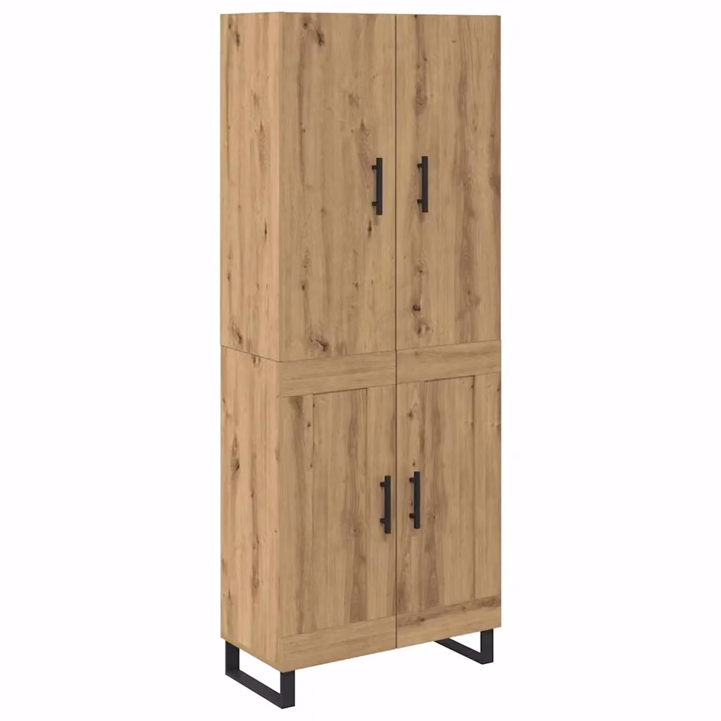 Set di 2 credenze moderne vidaXL in rovere marrone L: 69,5 cm, P: 34 cm, H: 180 cm – 2