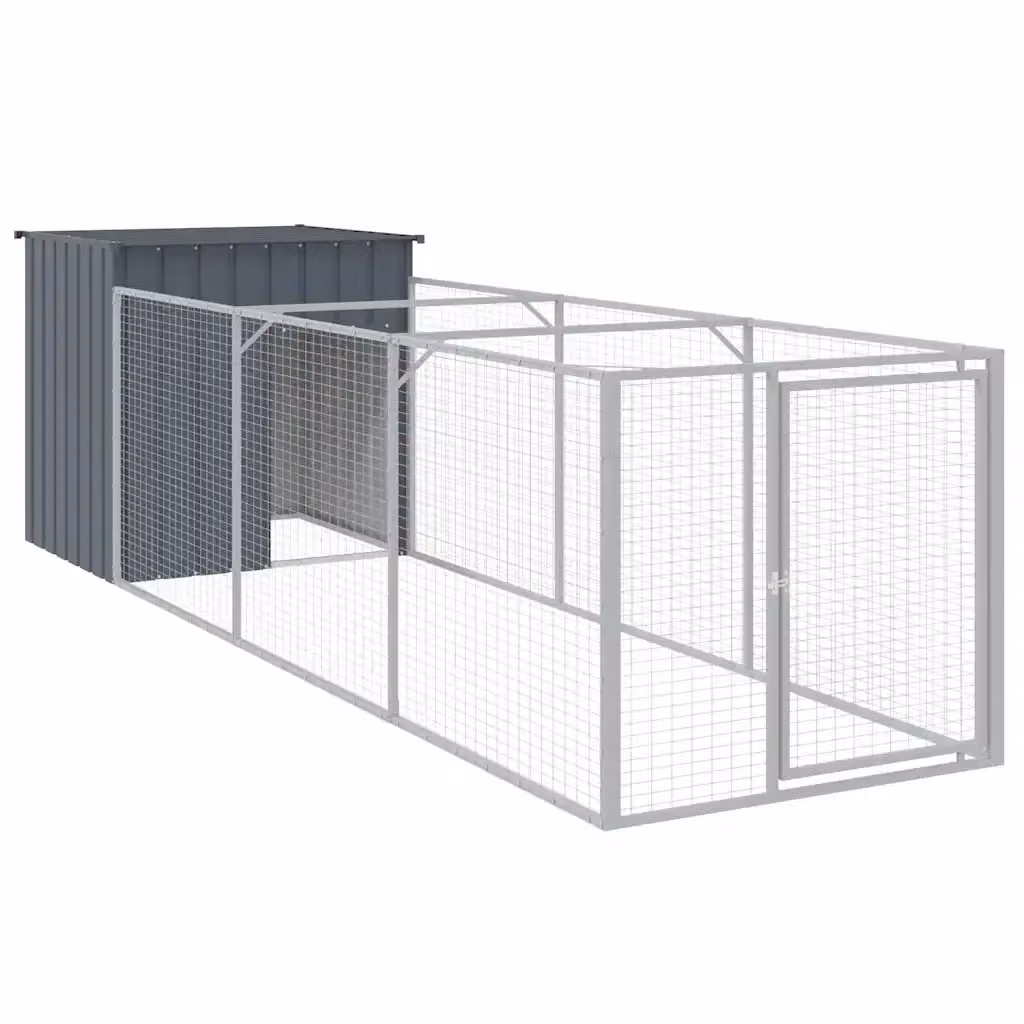 Casetta per cani vidaXL in metallo antracite resistente alle intemperie L: 405 cm, H: 110 cm, P: 110 cm – 2