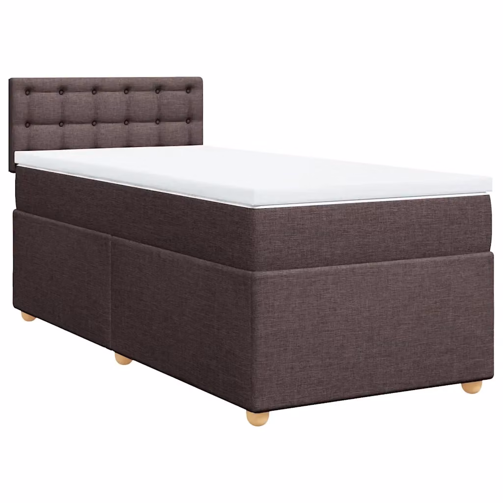 Letto con Giroletto a Molle e Materasso Ibrido vidaXL, Marrone e Bianco, L 90 cm x P 190 cm – 2