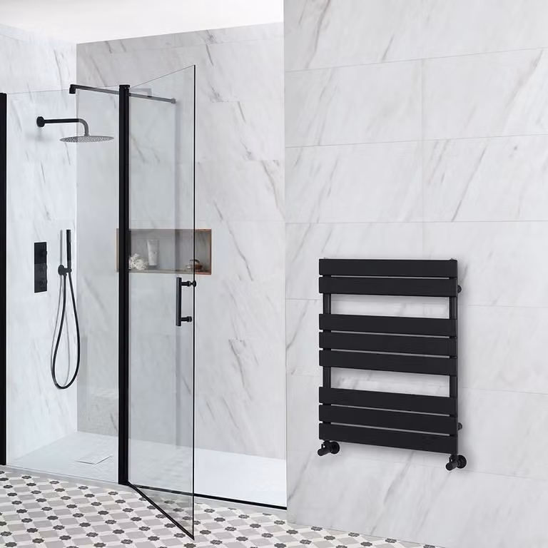 Scaldasalviette di Design - 825mm x 600mm - Nero - Lustro