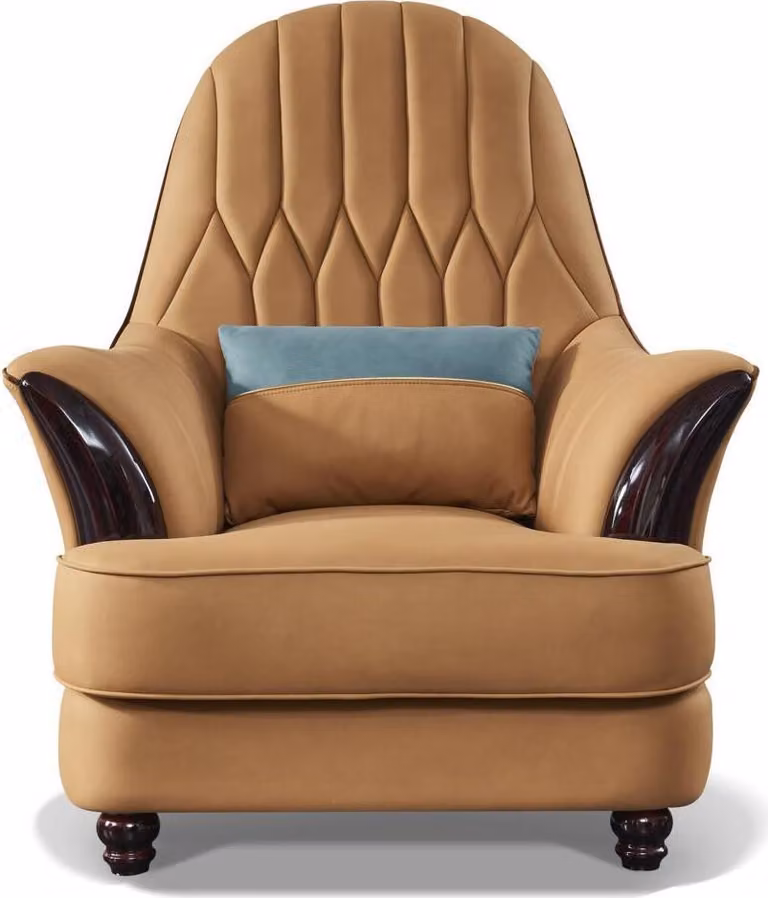 Sessel Design Couch Sofa Sitzer Luxus Braun Relax Leder Lounge Club Polster