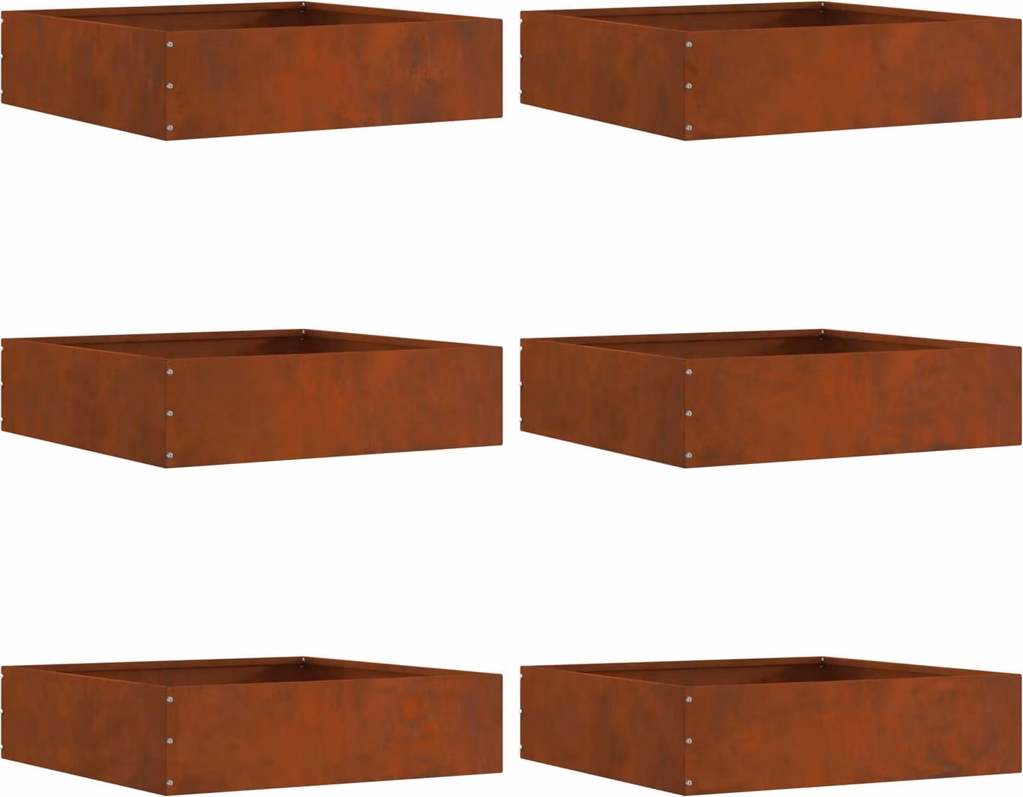 Bordura per Prato 6 pcs Ruggine 50 x 50 x 13 cm