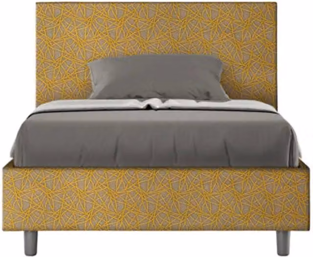 Letto una piazza e mezza Adele Ityhome con rete imbottita in tessuto Era 6 giallo L/P/H: 120 x 200 cm