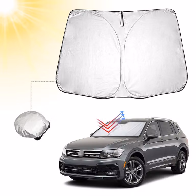 Parasole per auto, protezione UV e termica, pieghevole, per parabrezza, compatibile con VW Tiguan Allspace e SEAT Tarraco